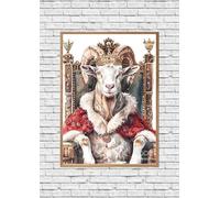ZYANART Goat Farm Animal Watercolor Funny Wall Art Decoration Posters Prints Size: 11.5x16.5 inch, 30x42 cm UNFRAMED (Goat Farm Animal England king 3)