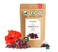 Zyanna Hibiscus Tea - 200 Cups | Flor de Jamaica Non GMO Caffeine Free Vegan Antioxidants | 100 Pyramid Teabags | Natural Premium Flower Petals | Tart Flavor Hot Iced Kombucha Herbal Green Tea bags