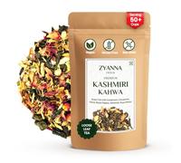 Zyanna Kashmiri Kahwa - Premium Green Tea with Cardamom, Cinnamon, Clove, Black Pepper, Almonds, Rose Petals (100g-50 Cups) 100% NATURAL SPICES