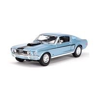 ZYAURA 1:18 For 1968 Ford Mustang GT Sports Car Static Simulation Diecast Vehicles Collectible Model Car model(Blue)