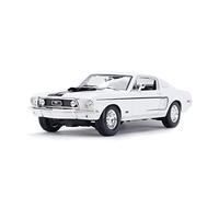 ZYAURA 1:18 For 1968 Ford Mustang GT Sports Car Static Simulation Diecast Vehicles Collectible Model Car model(White)