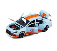 ZYAURA For: Lancer Evo X 10 Gulf Oil Model model Car Simulation Sound And Light Door Open Car 1:32