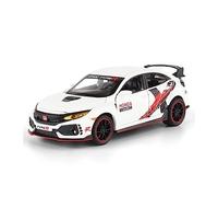 ZYAURA For: Limited Edition Civic Type R Racing Alloy Die-casting Sound And Light Pull Back Sports Car model 1:32(B)