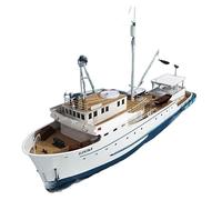 ZYAURA Home decoration 1/100 Assembled RC Lucas Fish Boat Model Kit RC Fishing Boat Tuna Boat Tug Kit