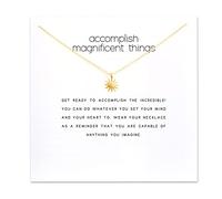 ZYAWP Friendship Gold Compass Necklace Good Luck Sun Pendant Chain Butterfly Y Necklace with White Meaning Gift Card for Women Girl