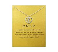 ZYAWP Heart Initial Necklace for Women Personalised Silver Necklace Letter T Name Pendant a Necklaces CZ Jewelry Message Card Gifts for Girls