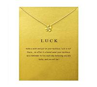 ZYAWP Message Card Clover Pendant Necklace Friendship Interlocking Infinity Circles Chain Dainty Pendant Necklace Meaning Gifts for Women and Sisters