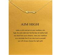 ZYAWP Unicorn Pendant Necklace with Message Card Bar Necklaces Friendship Sun Good Luck Elephant Pendant Chain Necklace for Women Girl Gift (arrow g)