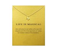 ZYAWP Unicorn Pendant Necklace with Message Card Bar Necklaces Friendship Sun Good Luck Elephant Pendant Chain Necklace for Women Girl Gift (unicorn g)