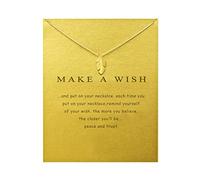 ZYAWP Unicorn Pendant Necklace with Message Card Bar Necklaces Friendship Sun Good Luck Elephant Pendant Chain Necklace for Women Girl Gift (feather g)