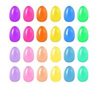 ZYAYNG 24 Pack Fillable Plastic Easter Eggs Smooth Edge Assorted Colors for Egg Hunts Classroom Prizes Gifts For Easter