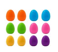 ZYAYNG 24pc Colorful Standing Plastic Easter Eggs, Reusable Fillable for Hunts, Party Favors, Candy & Toy Storage For Easter