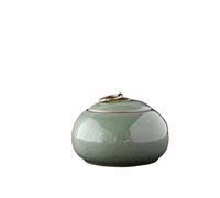 ZYAYNG Ceramic Modern Style Small Tea Box, Various Storage Boxes, Pu Erh Raw Pottery Jars, Containers For Candy Cookies(Plum green glaze,L)
