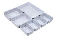 ZYAYNG Drawer Organisers Set of 7 Felt Drawer Organiser, System, Storage Box, Flexible for Bedroom, Office, Changing Table For Storage(Light Grey)