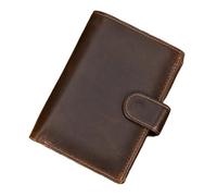 ZYAYNG Men's Wallets 1pcs Genuine Leather Card Wallet Men Women Short Multi Cards Slots Button Man Purse for Men(Coffee)