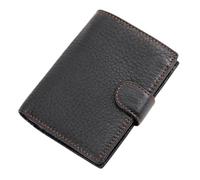 ZYAYNG Men's Wallets 1pcs Genuine Leather Card Wallet Men Women Short Multi Cards Slots Button Man Purse for Men(Black)