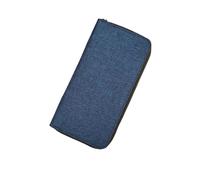 ZYAYNG Men's Wallets Canvas Long Wallet Zipper Solid Color Men Open Purse Multiple Card Slots Clutch Bag Purses for Men(Blue)