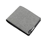 ZYAYNG Men's Wallets Men's Multifunctional Canvas Wallet Leisure Travel Lightweight Portable Short Style All Match Male Credit Card Holder Coin Purse for Men(Grey)