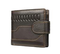 ZYAYNG Men's Wallets Men's Wallet Genuine Leather Short Card Holder Man Purse Male Vintage Pocket for Men for Men(Dark Brown)