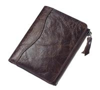 ZYAYNG Men's Wallets Men's Wallets Short Wallet for Men Genuine Leather with Card Holder Zip Pocket for Men(Coffee)