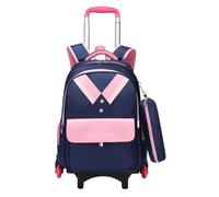 ZYAYNG Schoolbag with Wheels Backpacks Trolley Wheeled Satchel Primary School Bag with 6 Wheels Multi-Pockets Waterproof Backpack for Boys Girls for Travel