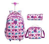 ZYAYNG Schoolbag with Wheels Children's Wheeled Backpack Trolley Bag On Wheels for Boys Rolling with School Girl for Travel