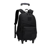ZYAYNG Schoolbag with Wheels Schoolbag with Wheels Trolley Backpack with Luggage Rolling Nylon with for Travel(2 Wheels Black)