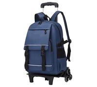ZYAYNG Schoolbag with Wheels Trolley School Bags Backpacks with Wheel Luggage Girls Backpack Schoolbag for Travel(Blue)