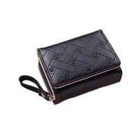 ZYAYNG Women's Wallet Wallets for Women Leather Tri-fold Small Wallet Cute Card Holder Multi-Card Slot Coin Purses for Cash, Coin, Card(Black)