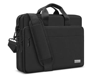 ZYB Expandable Waterproof Laptop Bag 15.6 16 Inch Laptop Case for 15.6 16 Inch Notebook MacBook Pro Lenovo HP ASUS Acer Samsung MSI etc with Shoulder Strap Briefcase Messenger Men Women Sleeve-Black