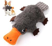 ZYBDP Platypus Dog Toy, Squeaky Interactive Plush Toy with Realistic Sound, Crinkle Paper, Soft & Durable for Indoor or Outdoor Tug of War, Training Reward for Small Medium Large Dogs