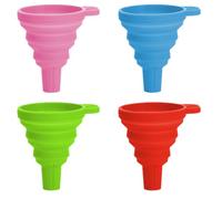 ZYBHMJE 4 Pcs Foldable Collapsible Cooking Kitchen Accessories - Soft Silicone Gel Funnel Gadgets