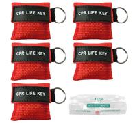 ZYBHMJE 5 Pcs Keychain with Respiratory CPR Mask, Ventilation Choking Rescue Device Mouth to Mouth Protection Emergency Device Nursing Equipment,Preventing accidents