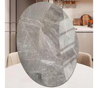 ZYBOWAYL 60-100CM Lazy Susan Dining Table Turntable, Sintered Stone Round Rotating Tray, 360° Swivel Display Plate, Tabletop Organizer for Kitchen(Light Gray,90cm/36in)