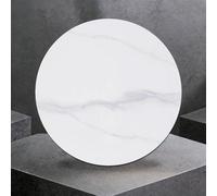 ZYBOWAYL Dining Tabletop Lazy Susan Marble Turntable, 360° Rotating Kitchen Serving Tray, Round Sintered Stone Lazy Susan Organizer Plate, for Easy to Share Food(Matte White,100 * 100cm)