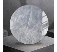 ZYBOWAYL Dining Tabletop Lazy Susan Marble Turntable, 360° Rotating Kitchen Serving Tray, Round Sintered Stone Lazy Susan Organizer Plate, for Easy to Share Food(Glossy Gray,80 * 80cm)