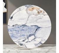 ZYBOWAYL Large Sintered Stone Turntable Round Commercial Lazy Susan Rotating Tray for Dining Table, 12 mm Thickness Marble Serving Tray, for Kitchen Hotel(Blue,90cm)