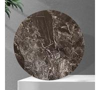 ZYBOWAYL Marble Rotating Serving Tray for Dining Table Top, Large Round Sintered Stone Lazy Susan Turntable, 360° Rotating Plate, Silent & Smooth(Brown,70 * 70cm)