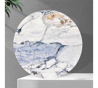 ZYBOWAYL Marble Rotating Serving Tray for Dining Table Top, Large Round Sintered Stone Lazy Susan Turntable, 360° Rotating Plate, Silent & Smooth(Blue,90 * 90cm)