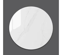 ZYBOWAYL Rotating Dining Table Serving Plate, Marble Kitchen Heavy Duty 360° Rotating Tray, 24" 36" Round Lazy Susan Multipurpose Turntable, Easy to Clean(Glossy White Gray,80 * 80cm)