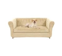 ZYBSLCSY Chesterfield Sofa Cover 1 2 3 Piece Stretch Velvet Sofa Slipcovers Washable Couch Cushion Cover Furniture Protector Fitted for Curved Settee (Beige,Love+1 pc Large 2-Seat)