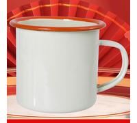 ZYBSLCSY Retro Enamel Mug Set of 2 4 6, Enamel Cups 350ml/12oz, Enamel Drinking Tin Mugs Cups, Fine Enamel Coffee Tea Mug (Lvory White,2 pieces)