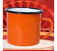 ZYBSLCSY Retro Enamel Mug Set of 2 4 6, Enamel Cups 350ml/12oz, Enamel Drinking Tin Mugs Cups, Fine Enamel Coffee Tea Mug (Orange,4 pieces)