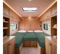 ZYBSLCSY Stretchy Cotton Motorhome Fitted Bed Sheets Set, 3- Piece RV Bed Sheets,Non-slip Caravan Mattress Protector (Avocado)