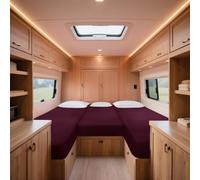 ZYBSLCSY Stretchy Cotton Motorhome Fitted Bed Sheets Set, 3- Piece RV Bed Sheets,Non-slip Caravan Mattress Protector (Burgundy)