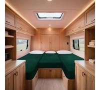 ZYBSLCSY Stretchy Cotton Motorhome Fitted Bed Sheets Set, 3- Piece RV Bed Sheets,Non-slip Caravan Mattress Protector (Military green)