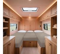ZYBSLCSY Stretchy Cotton Motorhome Fitted Bed Sheets Set, 3- Piece RV Bed Sheets,Non-slip Caravan Mattress Protector (Taupe)