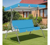 ZYBSLCSY Swing Chair Canopy Replacement and Garden Swing Seat Cover Fit for 2 3 Seater, Waterproof Hammock Canopy Top Cover Windproof Anti-Uv Heavy Duty Rip Proof (Sky Blue,A+G)