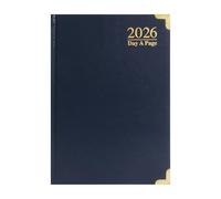 ZYBUX - A5-2026 Diary Day a Page with Half Page Saturday and Sunday (Navy Blue)