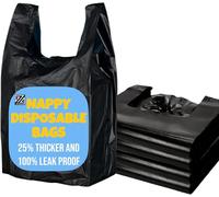 ZYBUX - Adult Nappy Bags Sanitary Disposable Sacks Incontinence Pads Large, 25% Thicker, Tear-Resistant, Discreet with Easy-Tie Handles, Large Capacity for Adult Diapers and Pads - Pack of 100